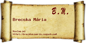 Brecska Mária névjegykártya