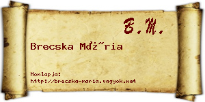 Brecska Mária névjegykártya