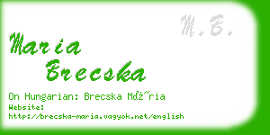maria brecska business card